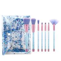 7 PCS Crystal Makeup Brush Christmas Gift Carbon Size Artist Brush