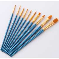 10 pcs Nylon Hair  Paint Brush Set Acrylic Oil Painting Artist Paint Brush Set